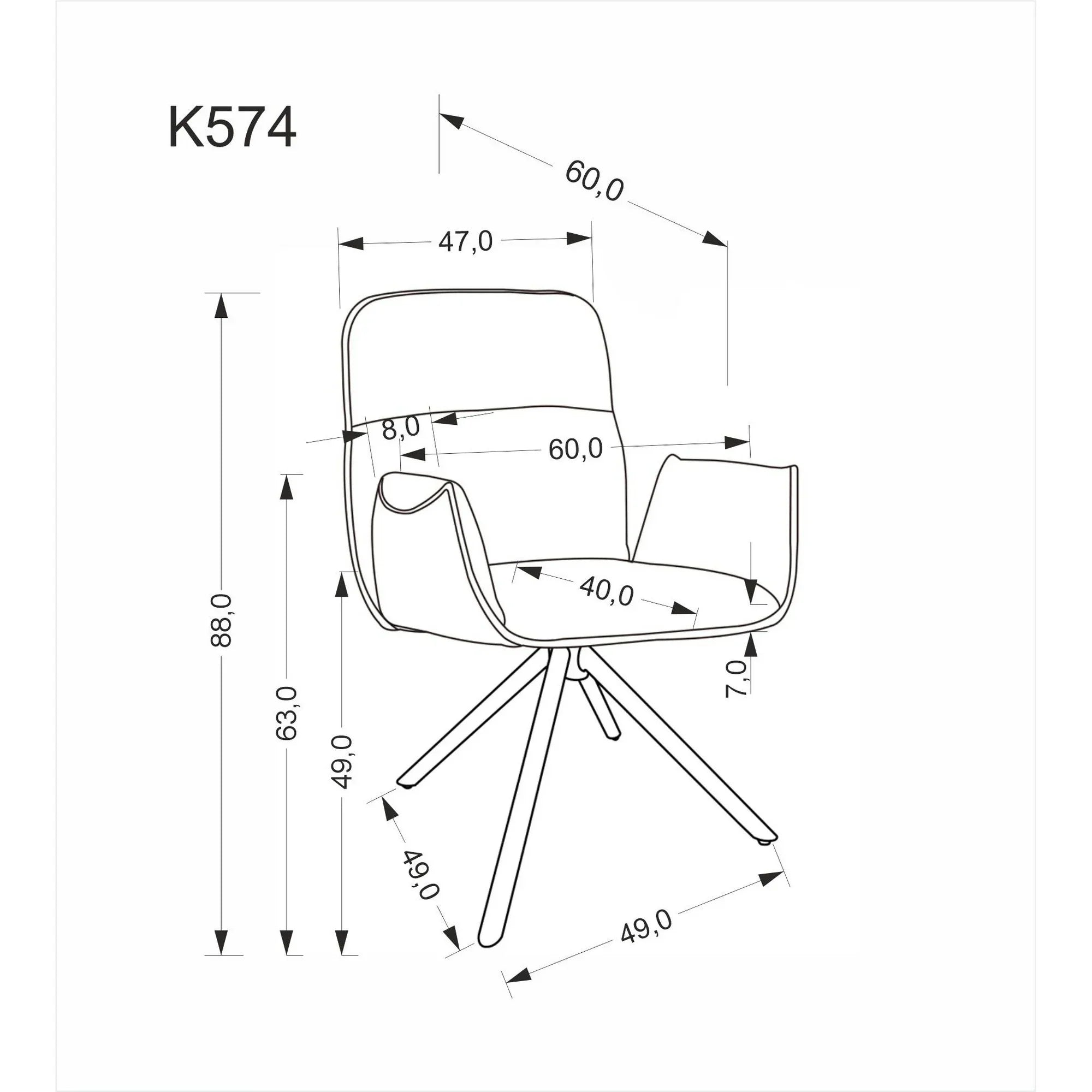 Scaun HOUSTON OCN-36665, gri/negru