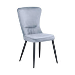 Scaun MIA, stofă catifelata/metal, albastru deschis - Bluvel 10/negru, 51×62×95 cm