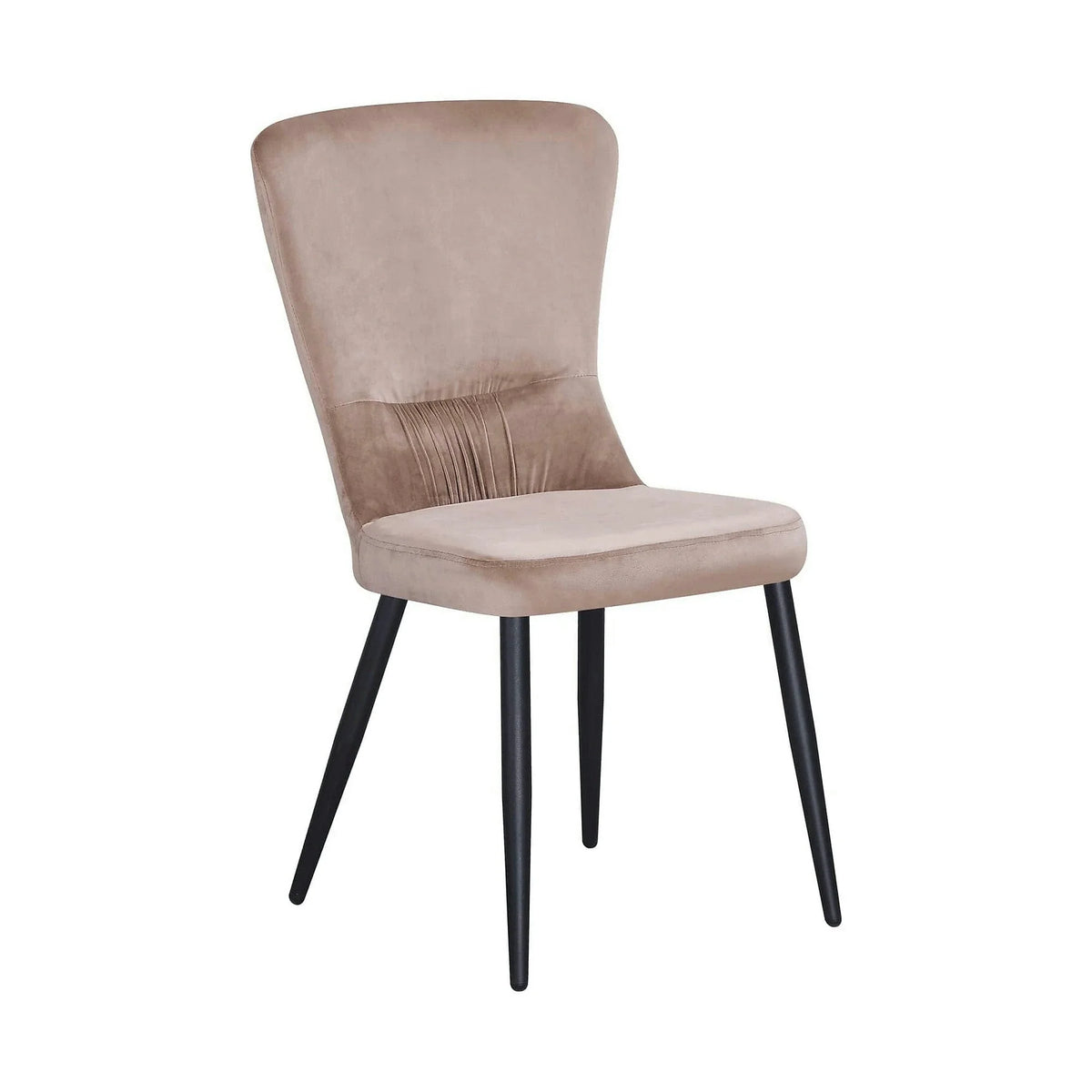 Scaun MIA, bej inchis/negru, stofa catifelata/metal, 51x62x95 cm