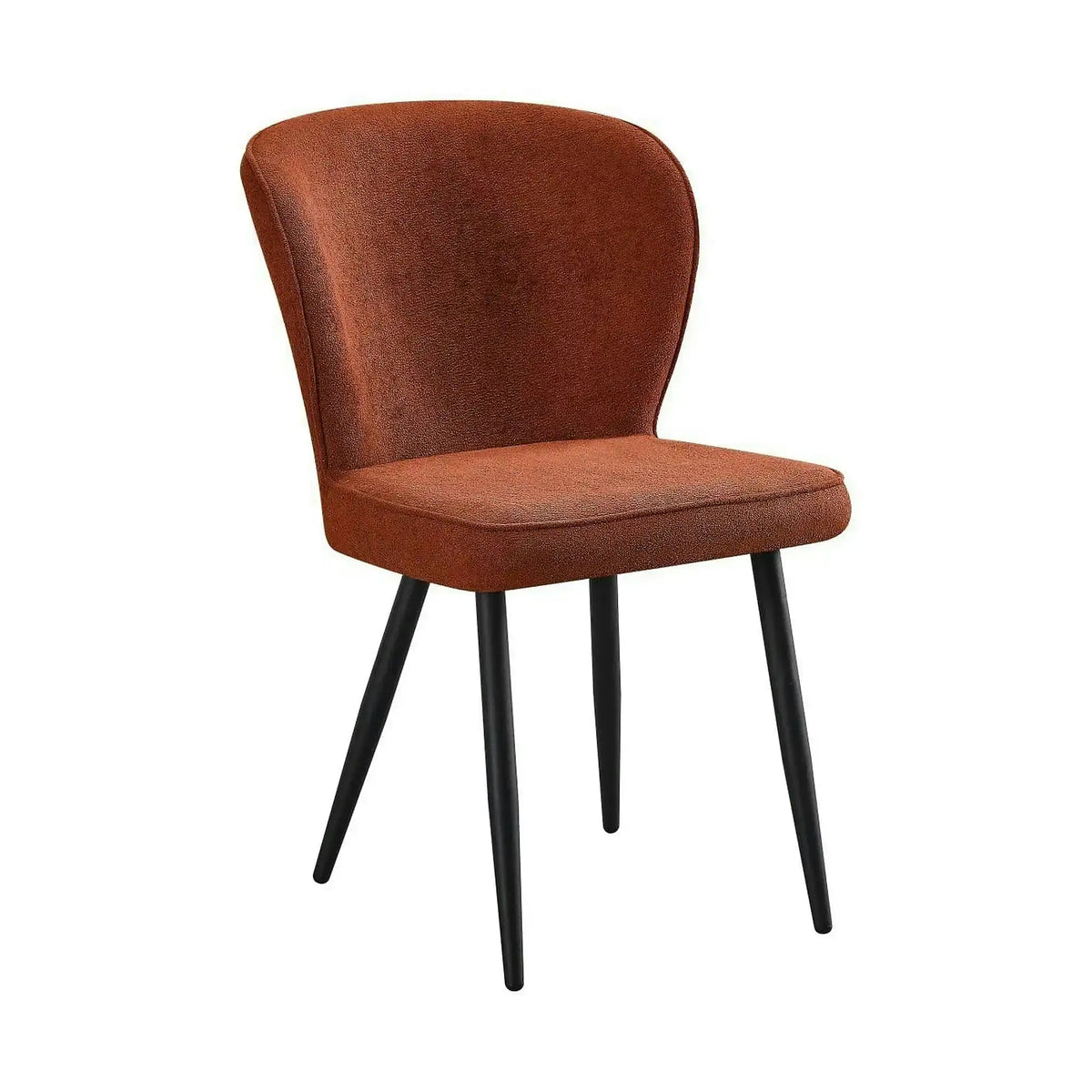 Scaun RIO 2, caramiziu/negru, stofa buclata/metal, 64x51x84 cm