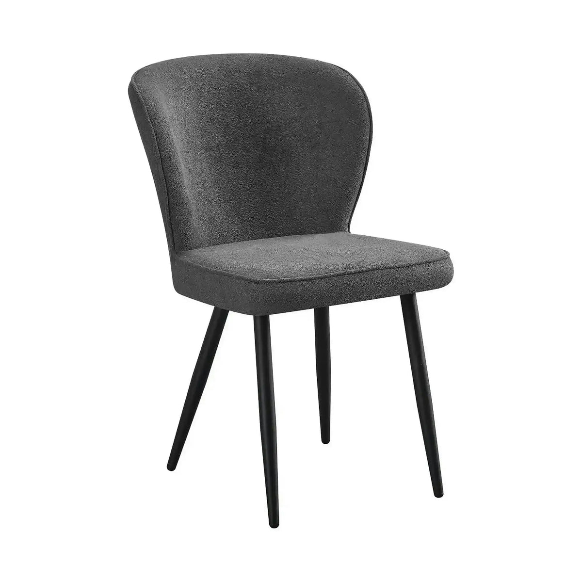 Scaun RIO 2, gri inchis/negru, stofa buclata/metal, 64x51x84 cm