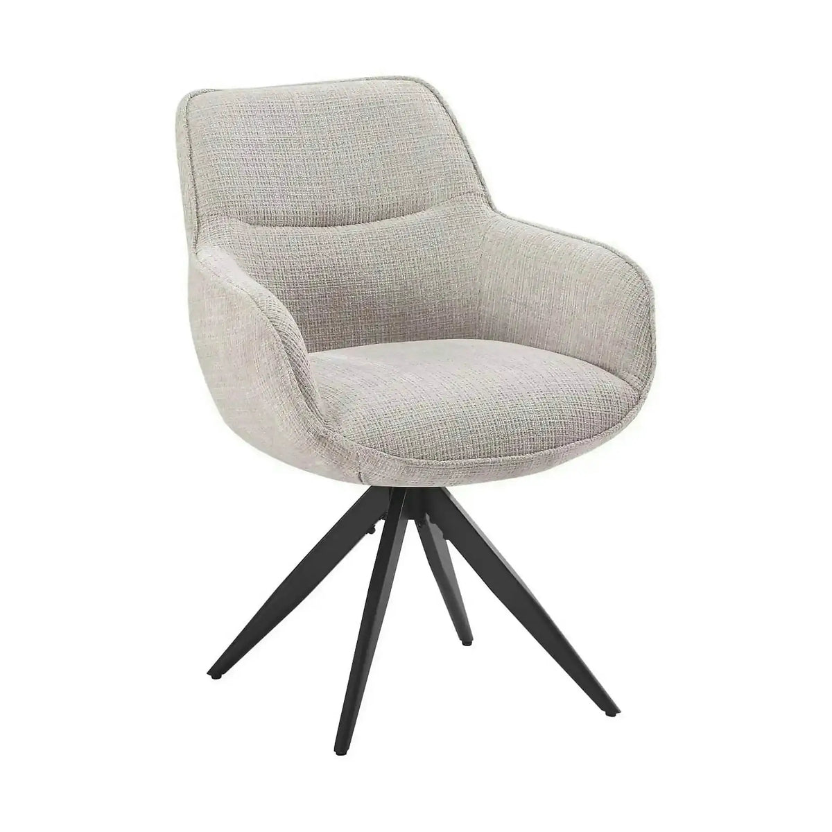 Scaun rotativ TURIN, bej/negru, stofa clasica/metal, 65x62x86 cm