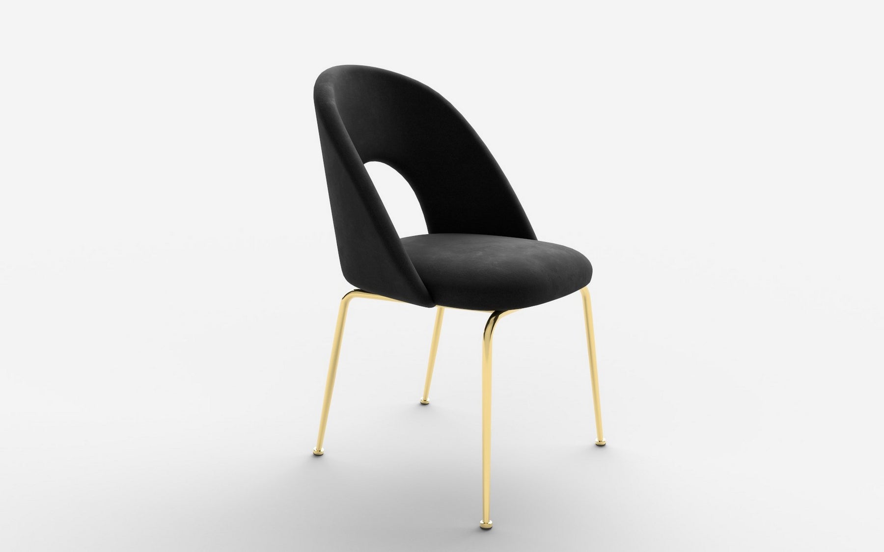 Scaun tapitat K385, negru, 54x59x88 cm