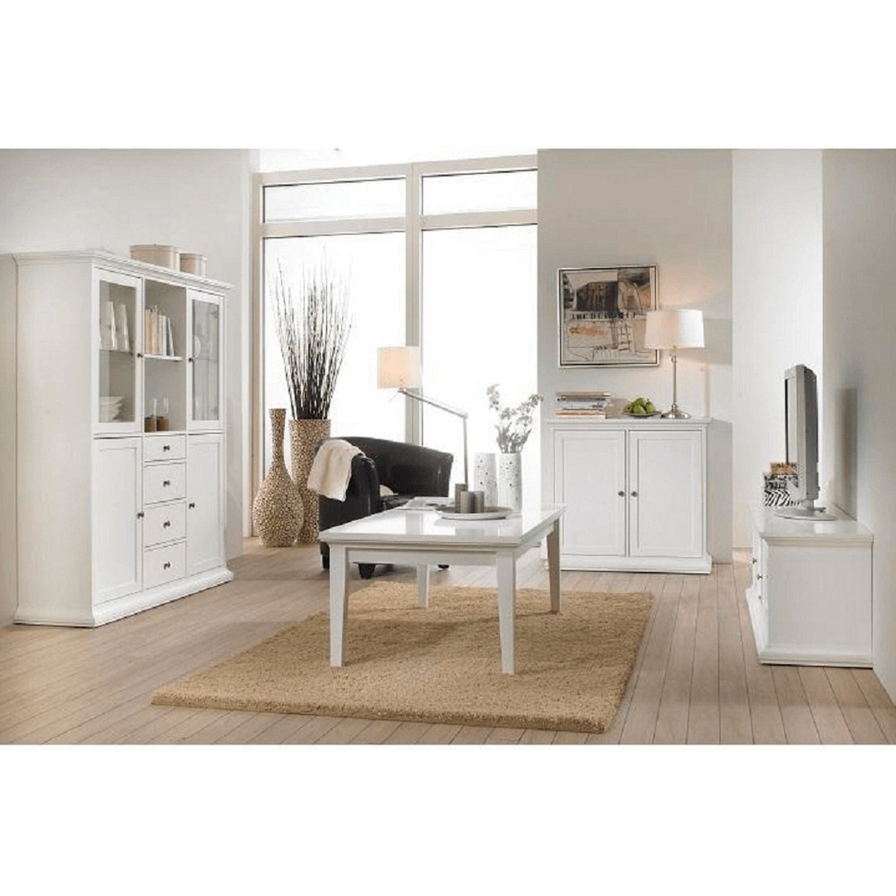 Masuta cafea PARIS 79872, PAL înfoliat lăcuit, alb, 135x52,5x75 cm