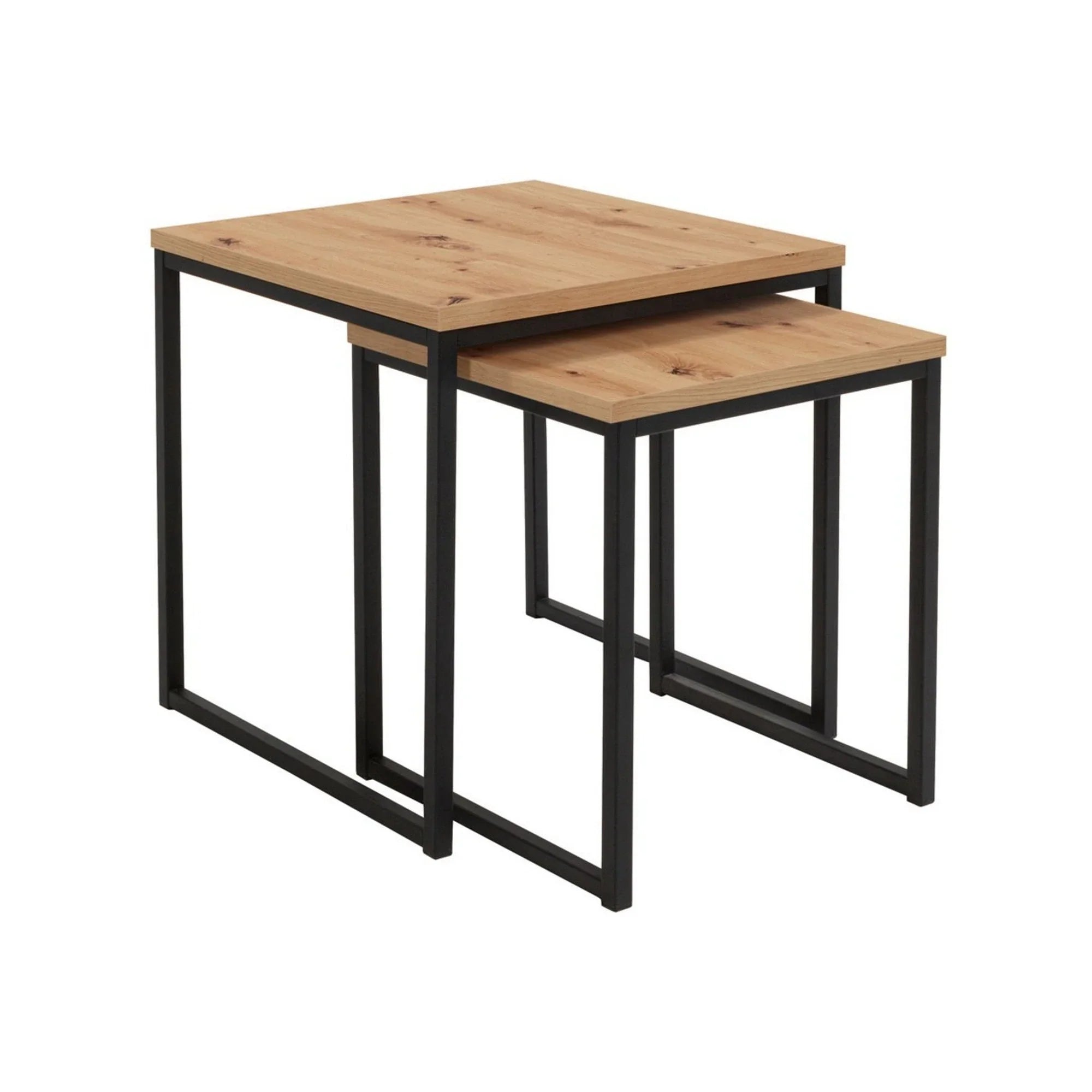 Set 2 masute cafea BERGEN OCN-29063, stejar artisan/negru