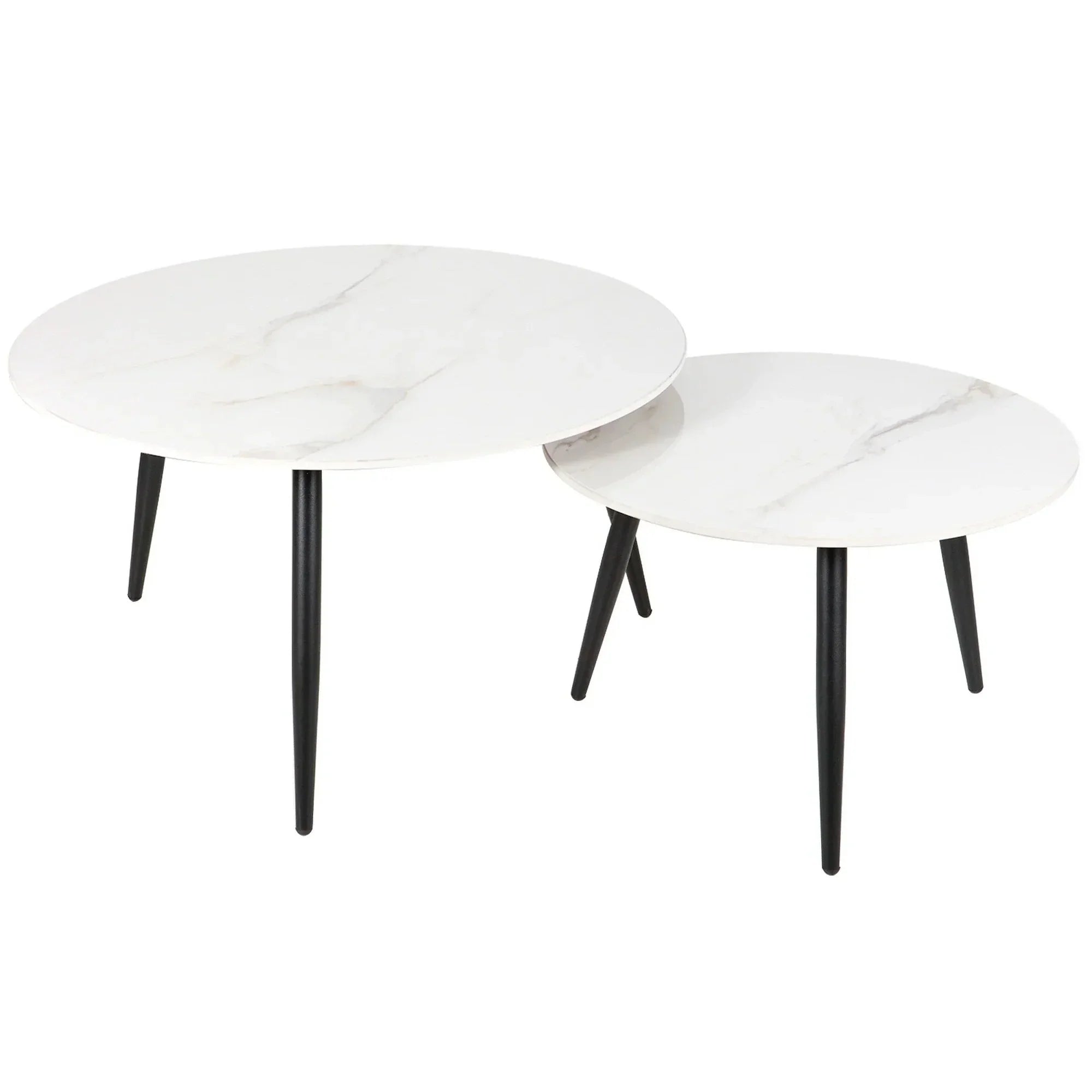 Set 2 masute cafea DETROIT OCN-39097, alb/negru