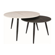 Set 2 masute cafea DETROIT OCN-39098, alb/negru