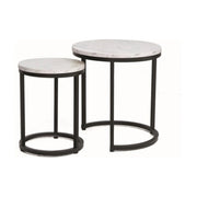 Set 2 masute cafea DETROIT OCN-39103, alb/negru