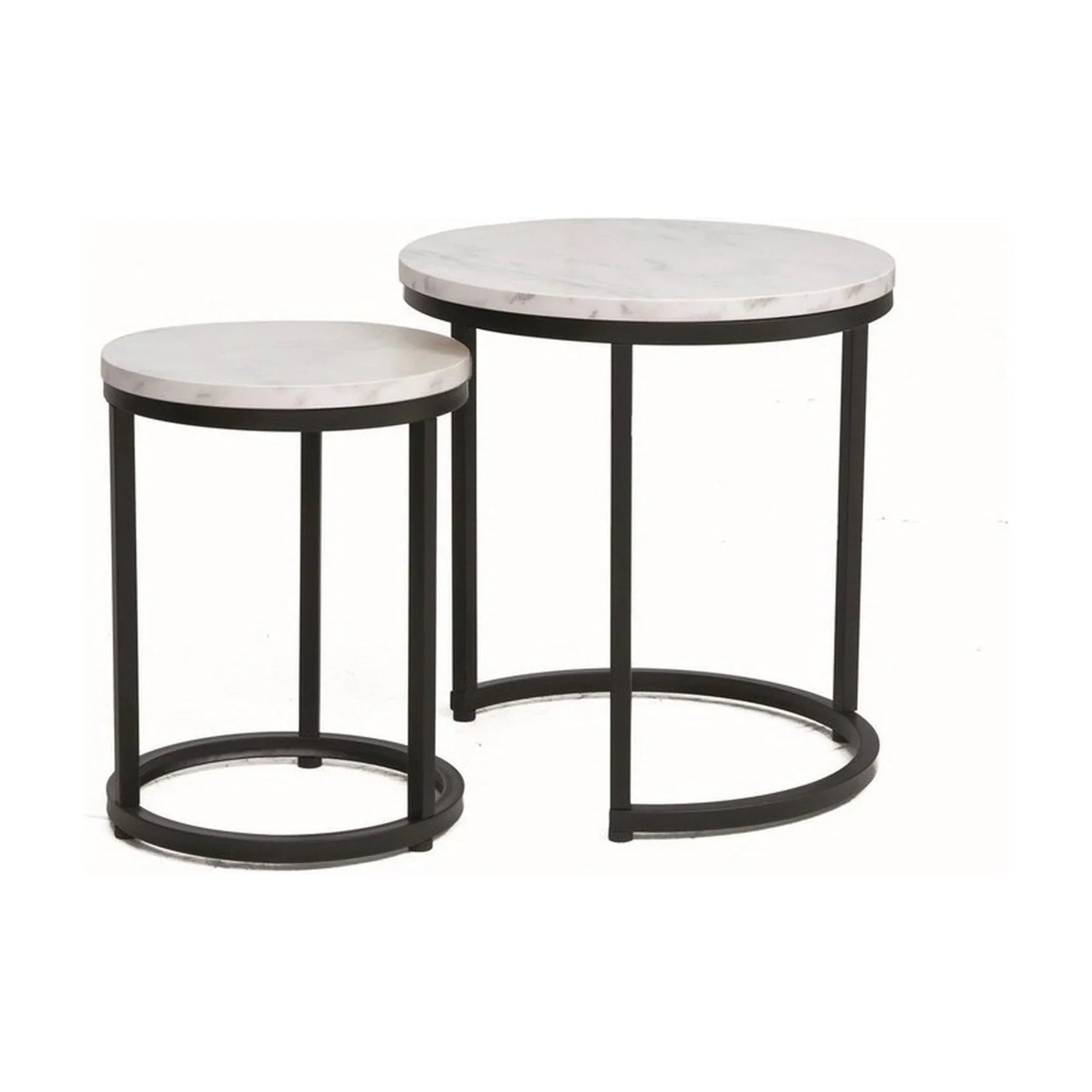 Set 2 masute cafea DETROIT OCN-39103, alb/negru