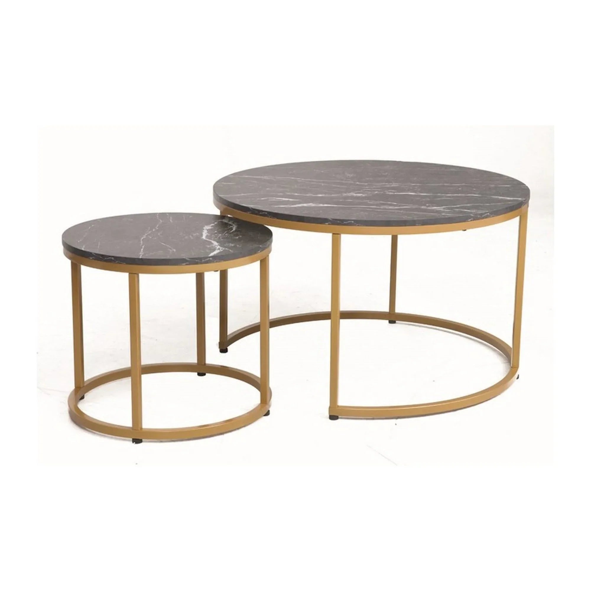 Set 2 masute cafea DETROIT OCN-39119, negru/auriu