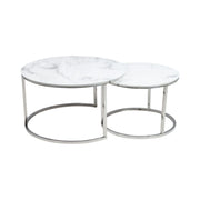 Set 2 masute cafea DETROIT OCN-39136, alb/crom