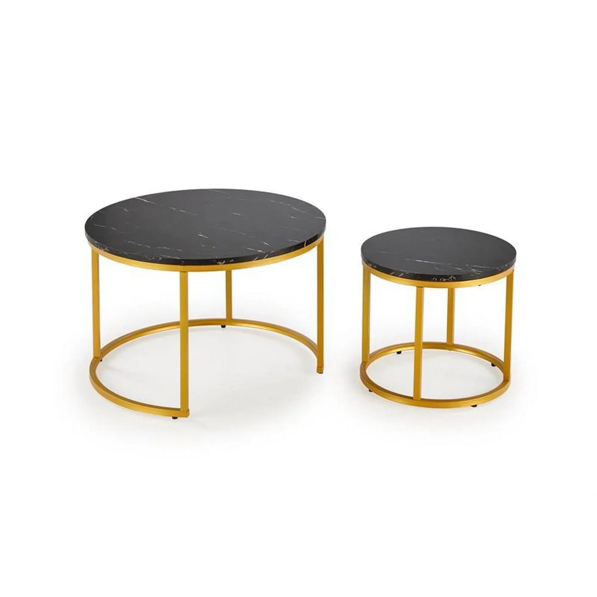 Set 2 masute cafea HOUSTON OCN-37036, negru/auriu