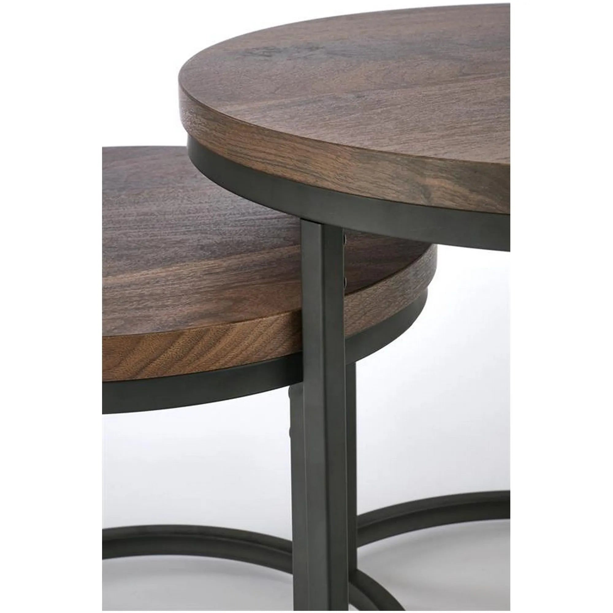 Set 2 masute cafea HOUSTON OCN-37054, nuc/negru