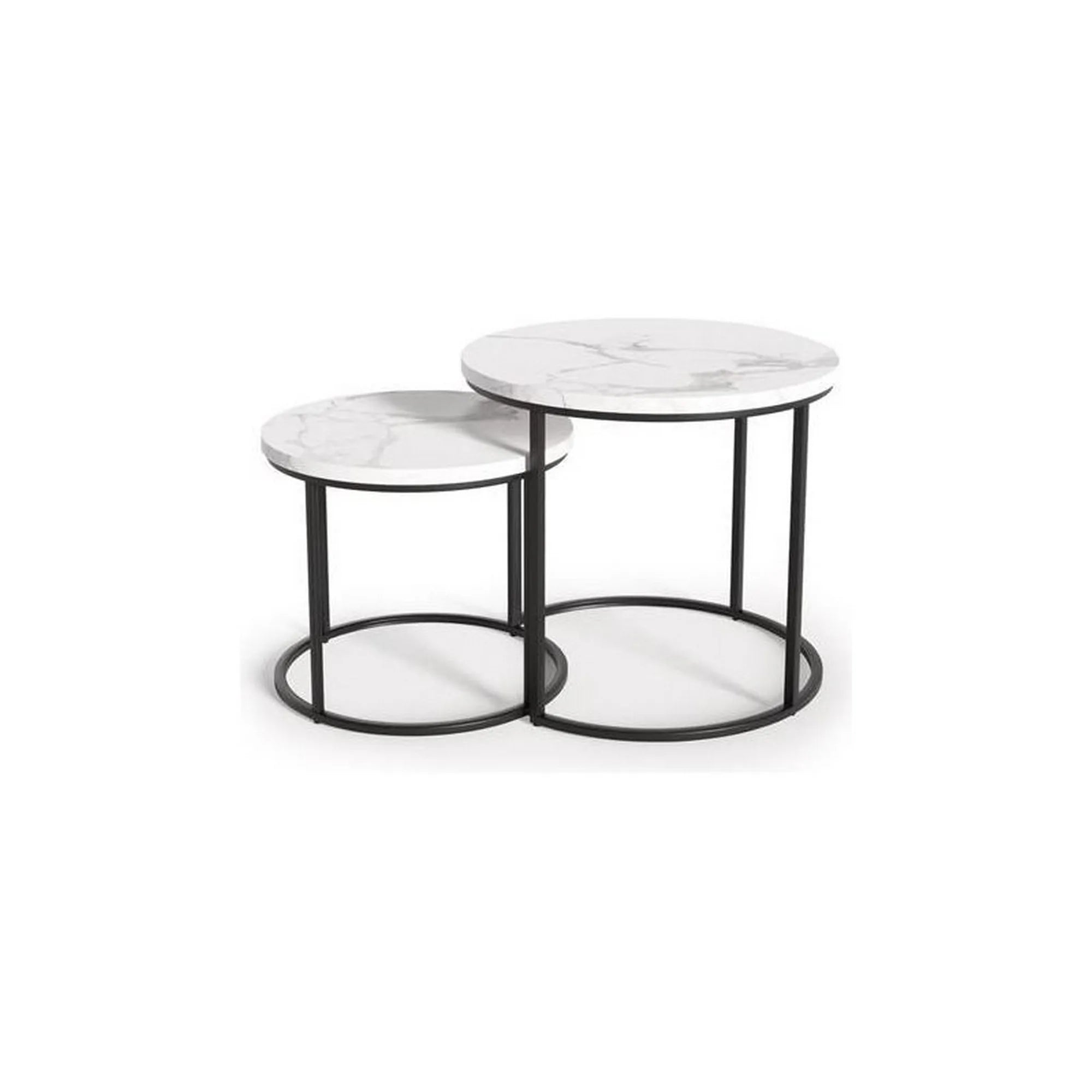 Set 2 masute cafea HOUSTON OCN-37055, alb/negru