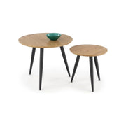 Set 2 masute cafea HOUSTON OCN-37061, stejar auriu/negru