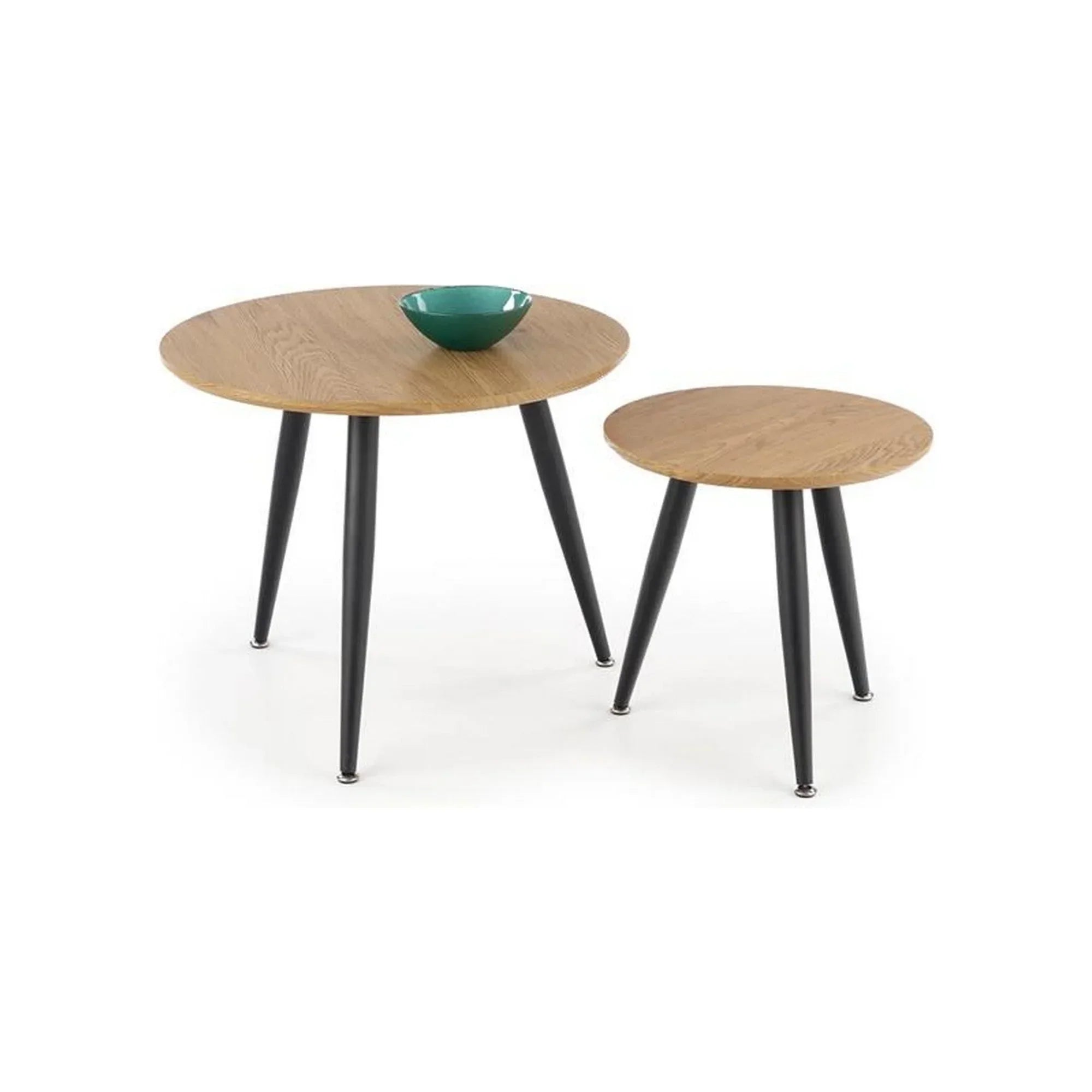 Set 2 masute cafea HOUSTON OCN-37061, stejar auriu/negru