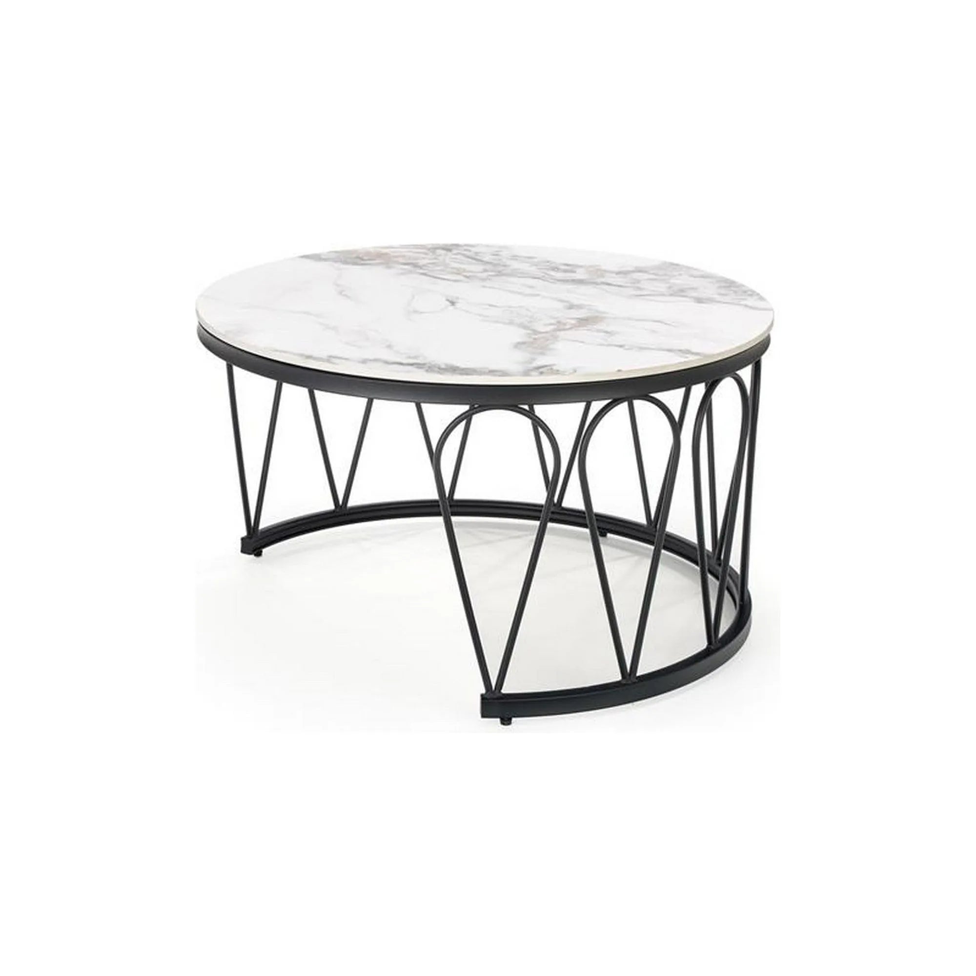 Set 2 masute cafea HOUSTON OCN-37062, alb/negru