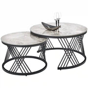 Set 2 masute cafea HOUSTON OCN-37083, gri/negru