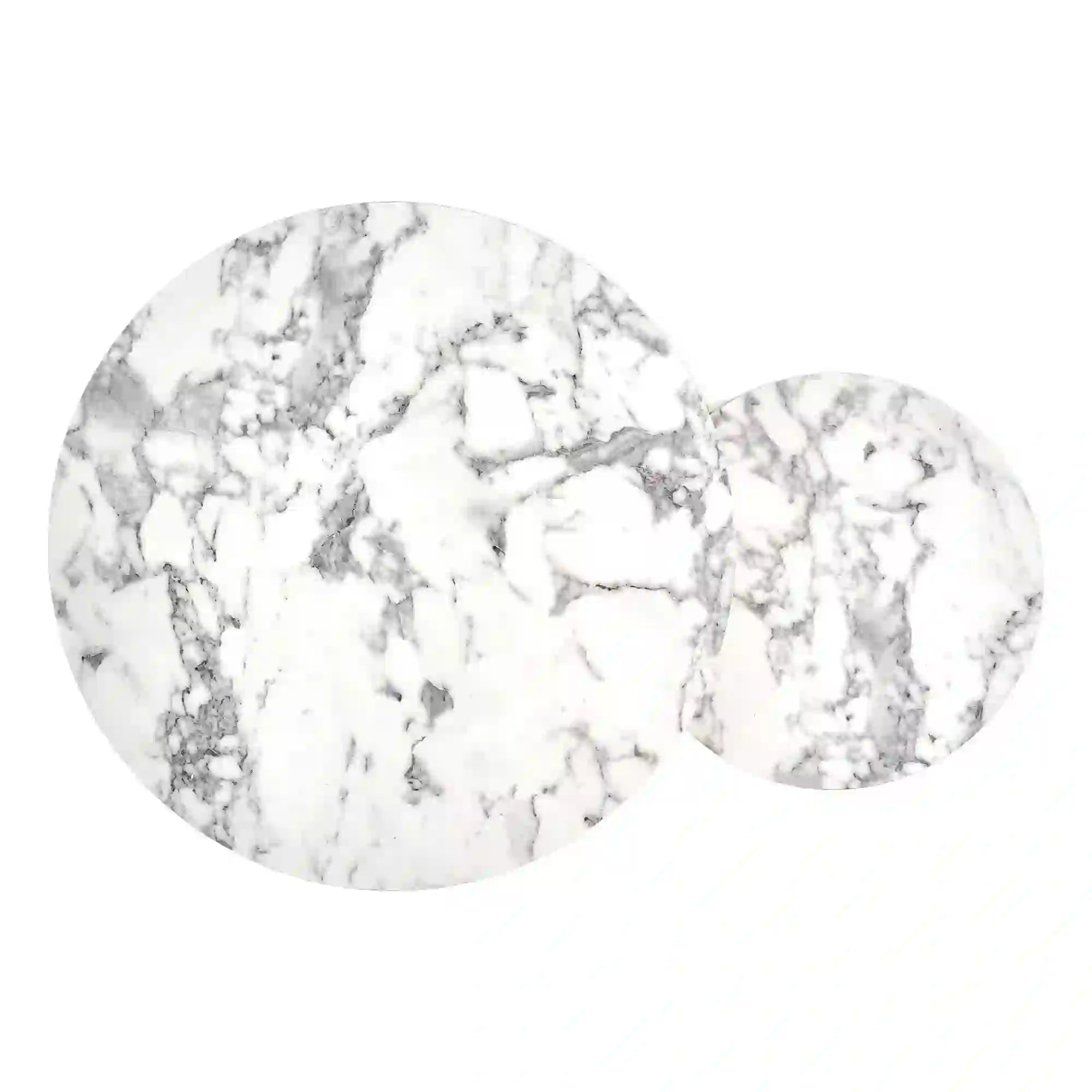 Set 2 masute cafea HOUSTON OCN-37112, alb/auriu