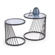 Set 2 masute cafea HOUSTON OCN-37117, transparent/negru