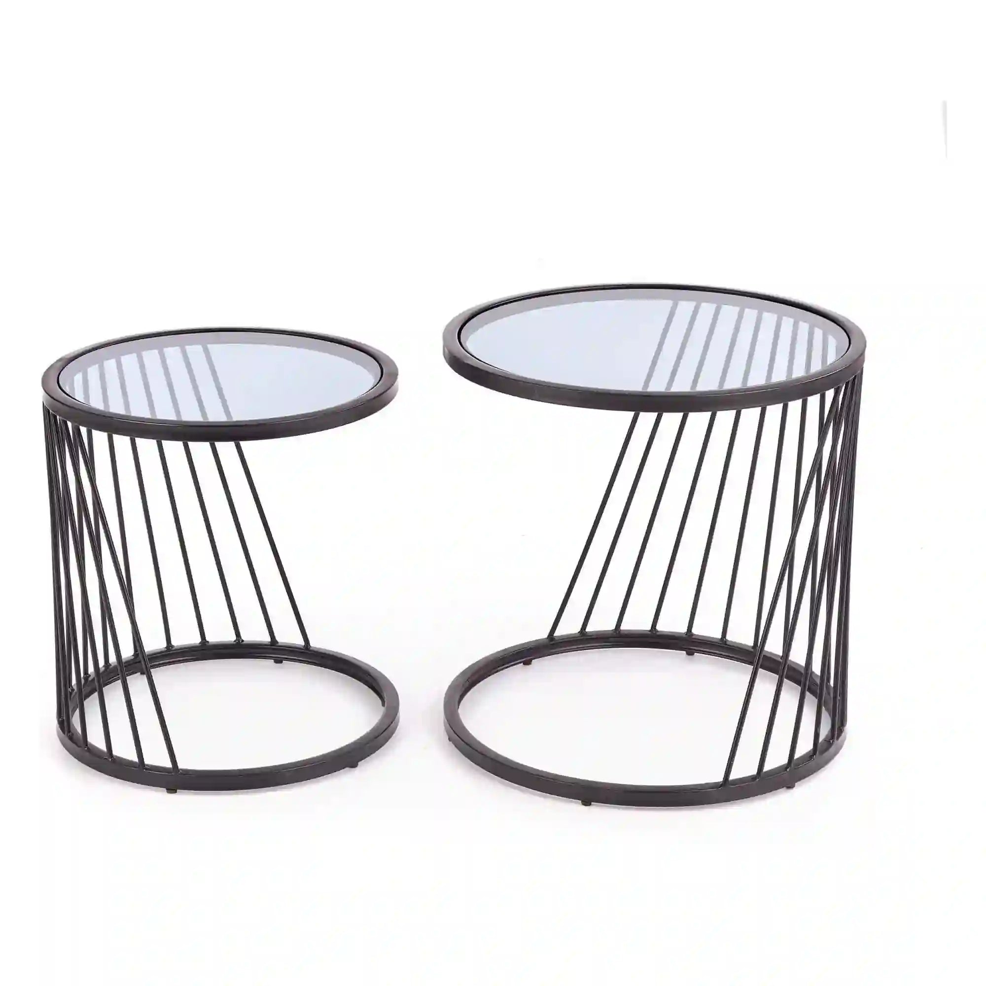 Set 2 masute cafea HOUSTON OCN-37117, transparent/negru