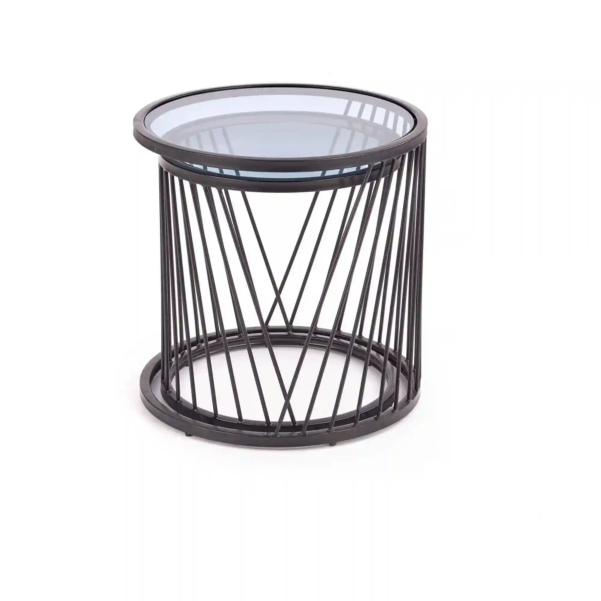 Set 2 masute cafea HOUSTON OCN-37117, transparent/negru