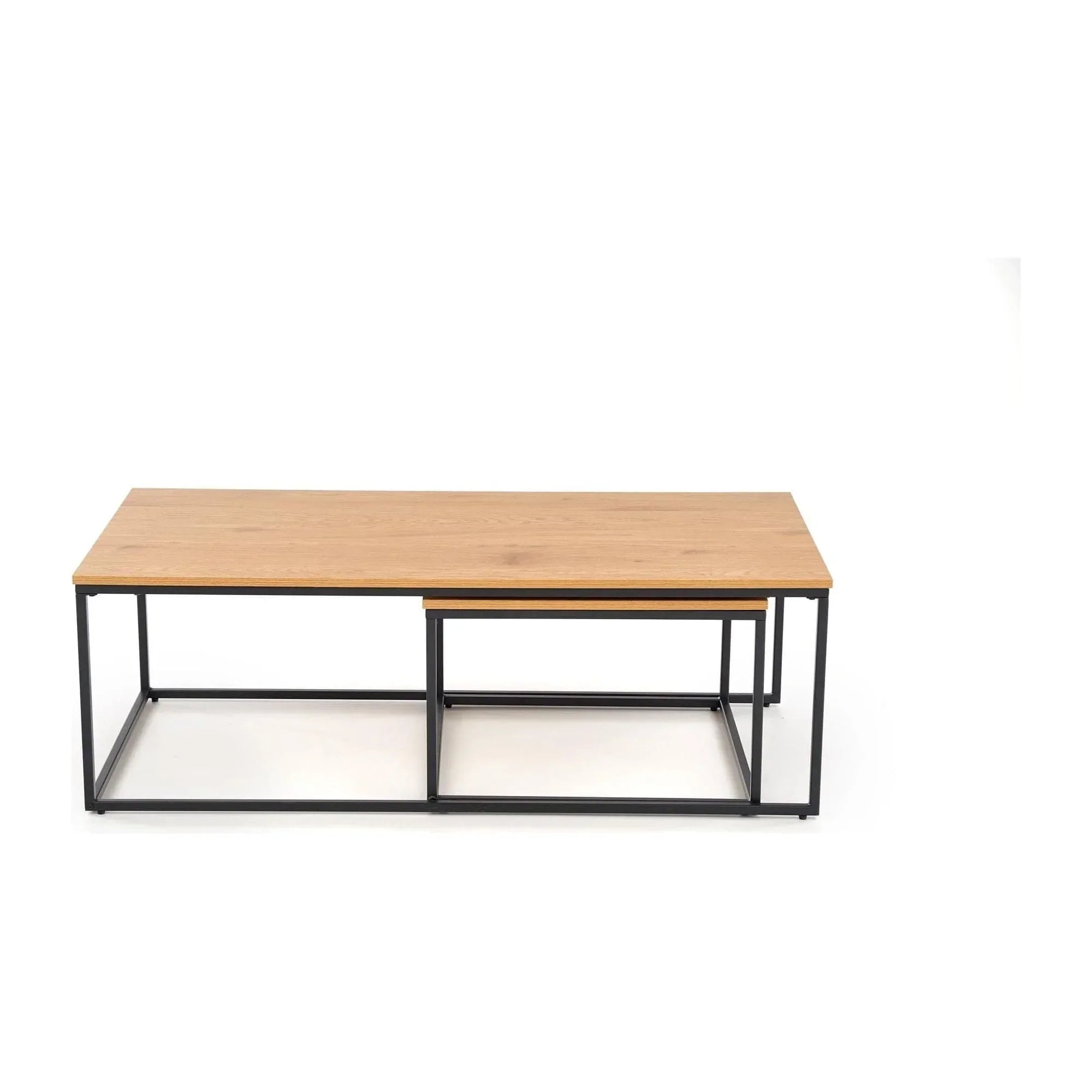 Set 2 masute cafea HOUSTON OCN-37119, stejar auriu/negru