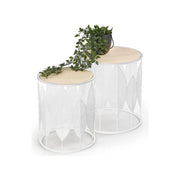 Set 2 masute cafea HOUSTON OCN-37173, stejar alb/alb