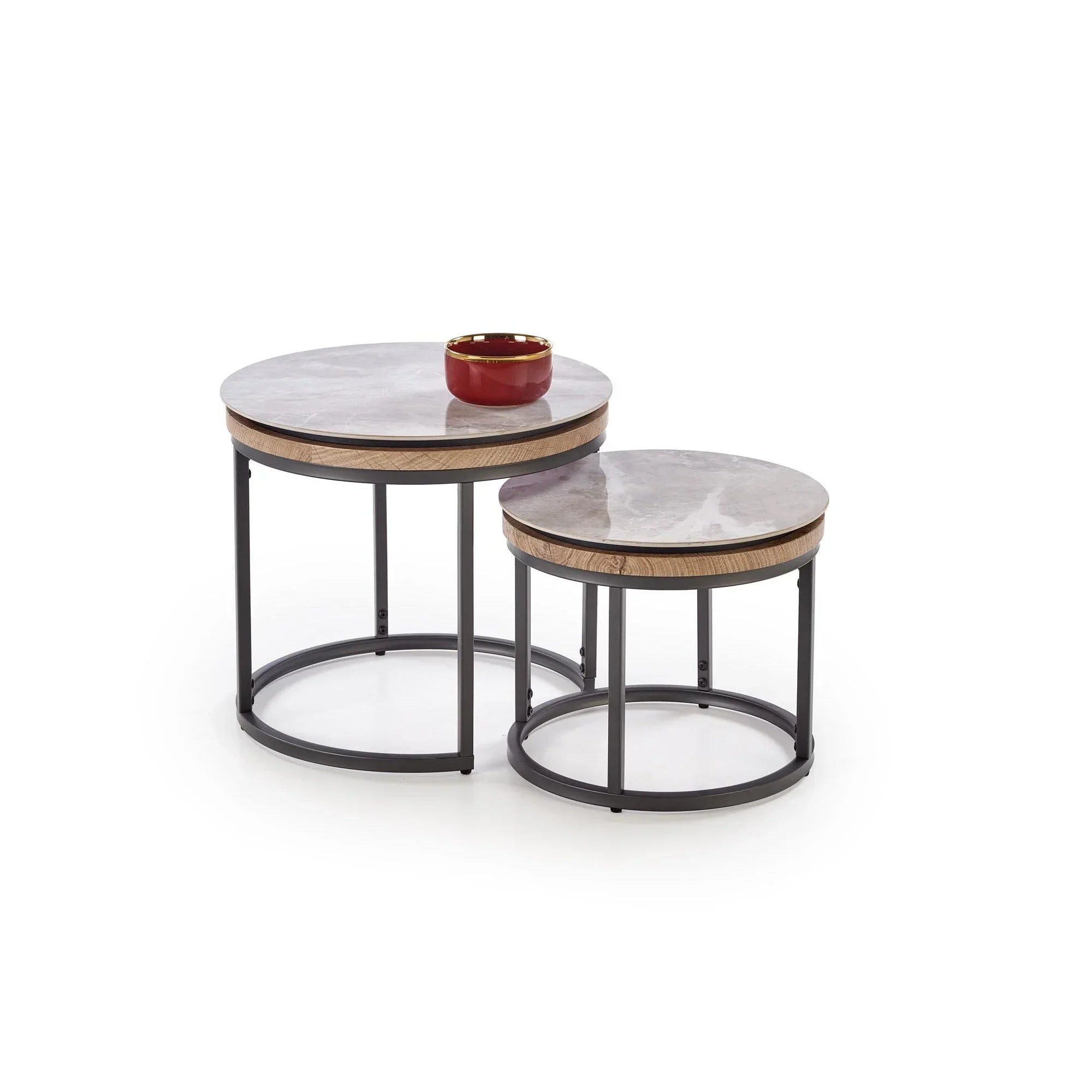 Set 2 masute cafea HOUSTON OCN-37238, gri/grafit