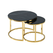 Set 2 masute DETROIT OCN-39110, negru/auriu