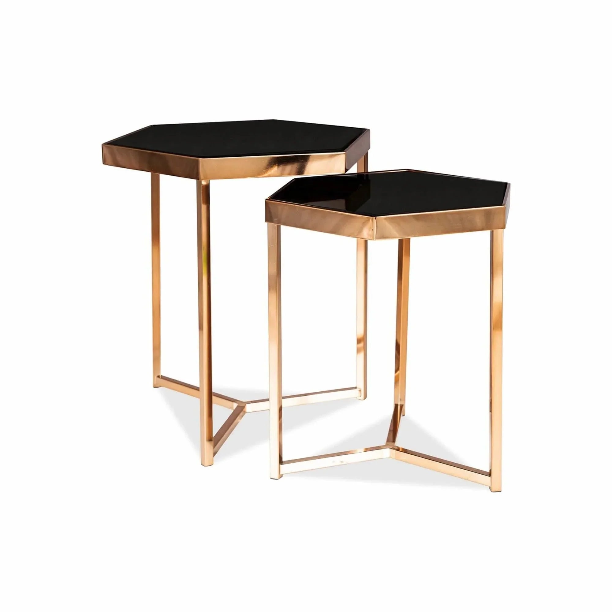 Set 2 masute DETROIT OCN-39255, negru/auriu