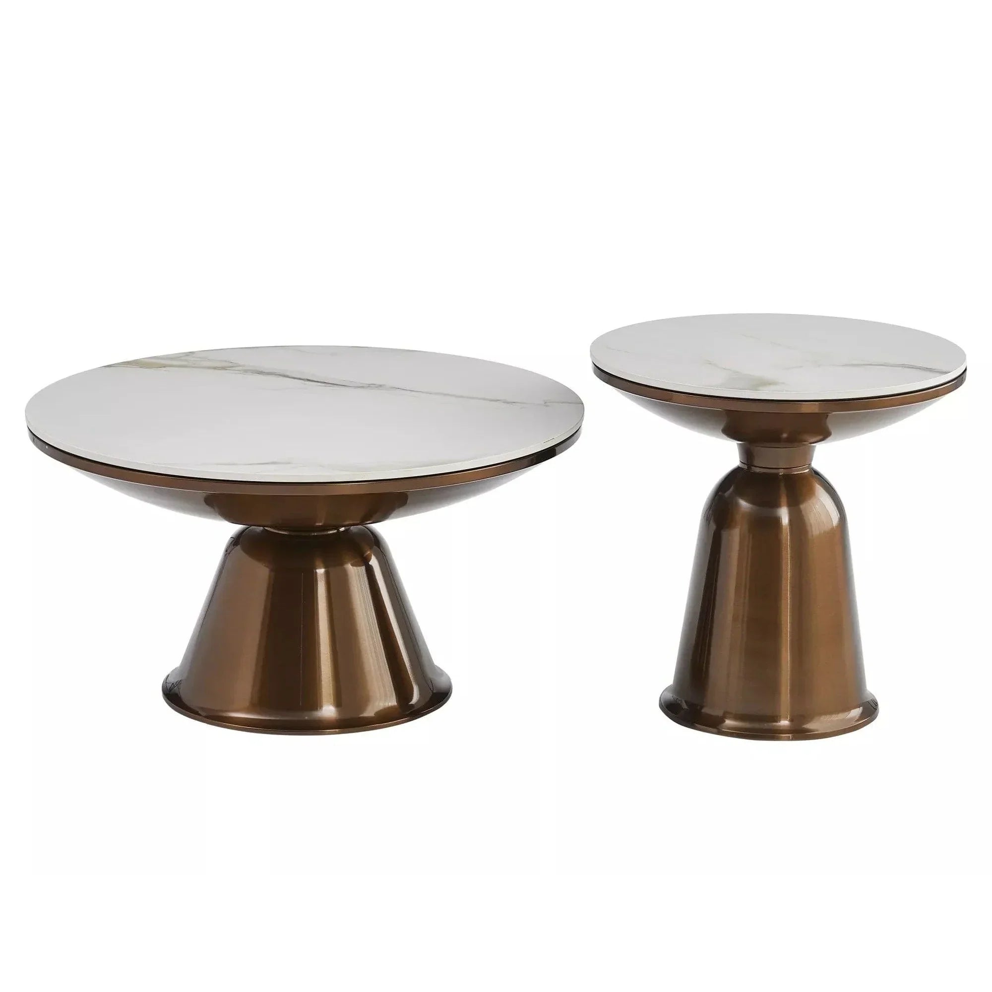 Set 2 masute DETROIT OCN-39293, alb/cupru
