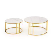 Set 2 masute HOUSTON OCN-37039, alb/auriu