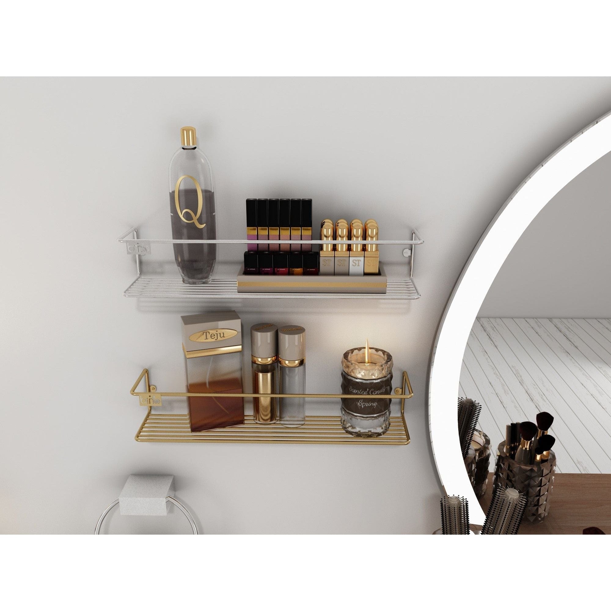 Set 2 rafturi AMSTERDAM OCN-30865, auriu/argintiu