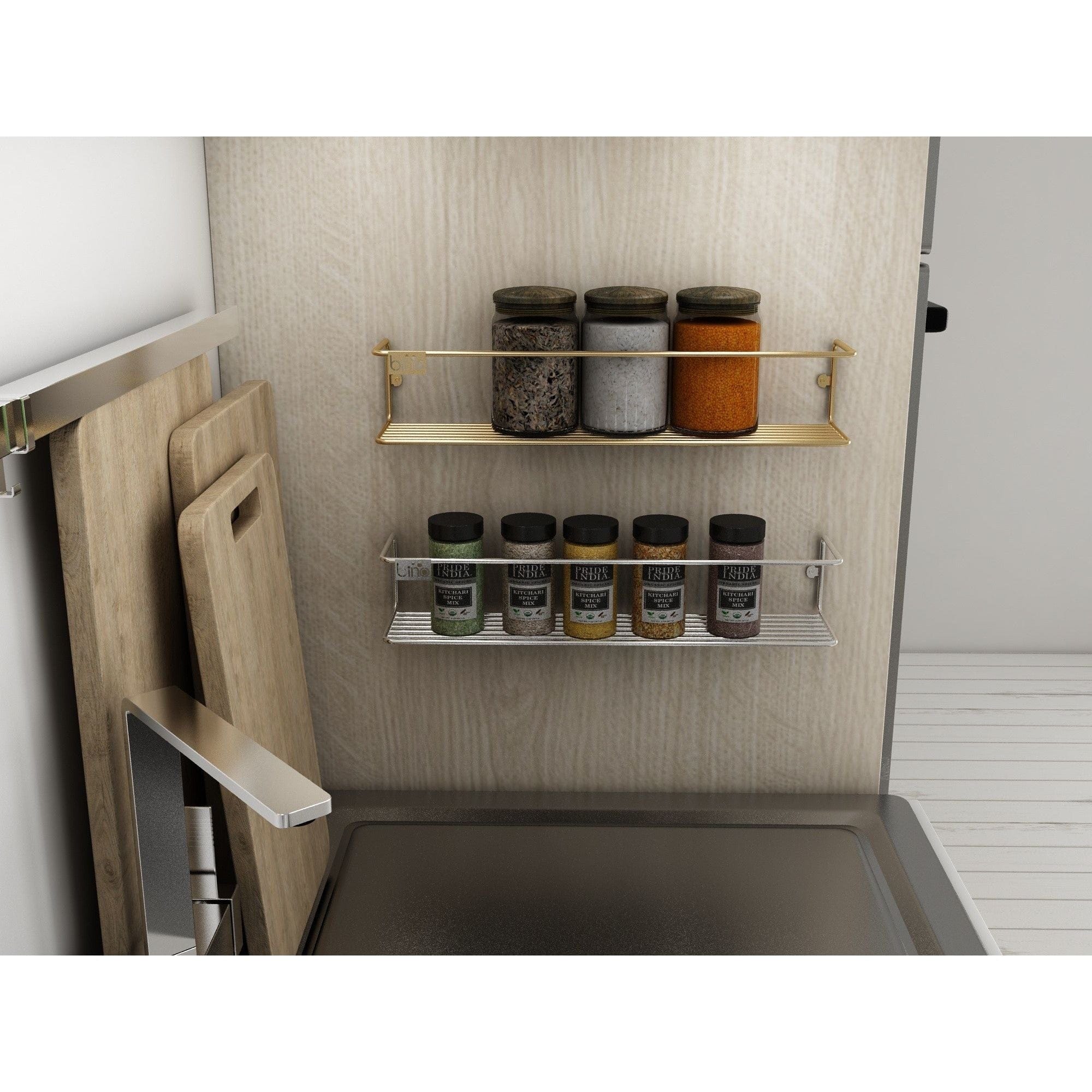 Set 2 rafturi AMSTERDAM OCN-30865, auriu/argintiu