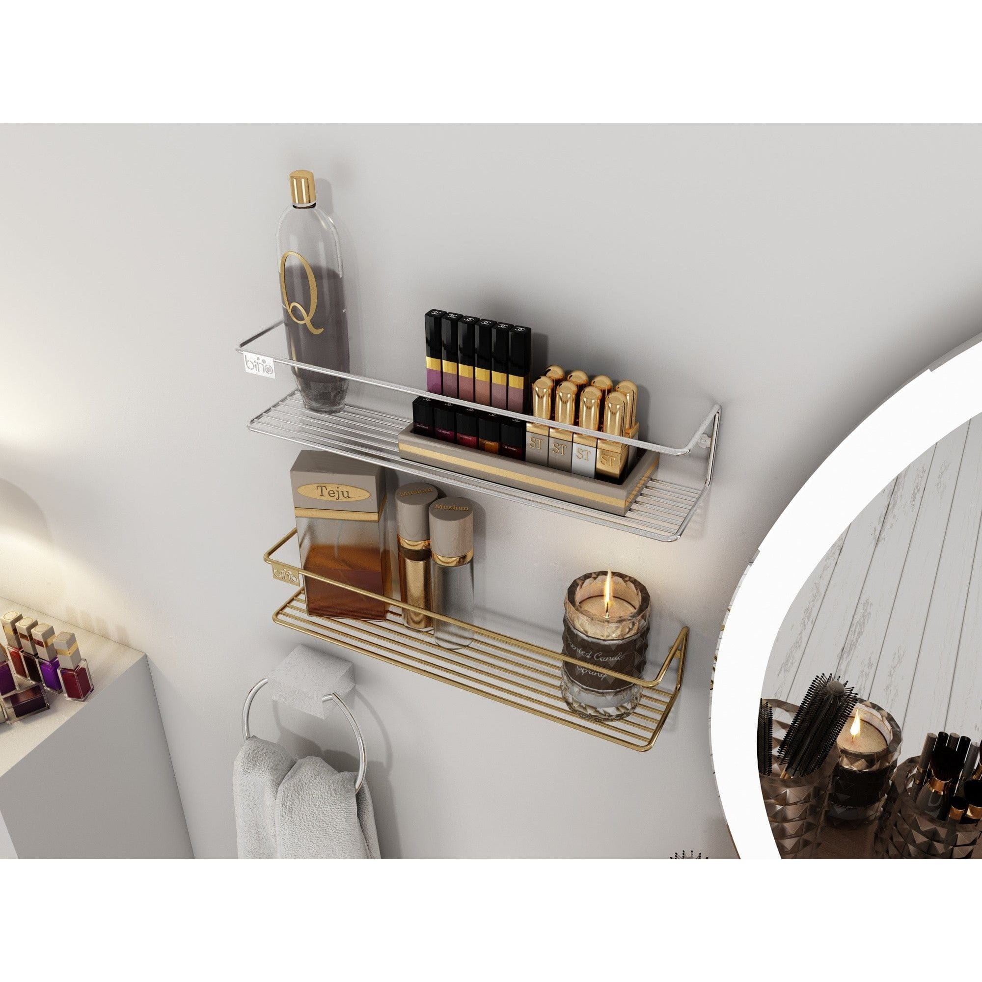 Set 2 rafturi AMSTERDAM OCN-30865, auriu/argintiu