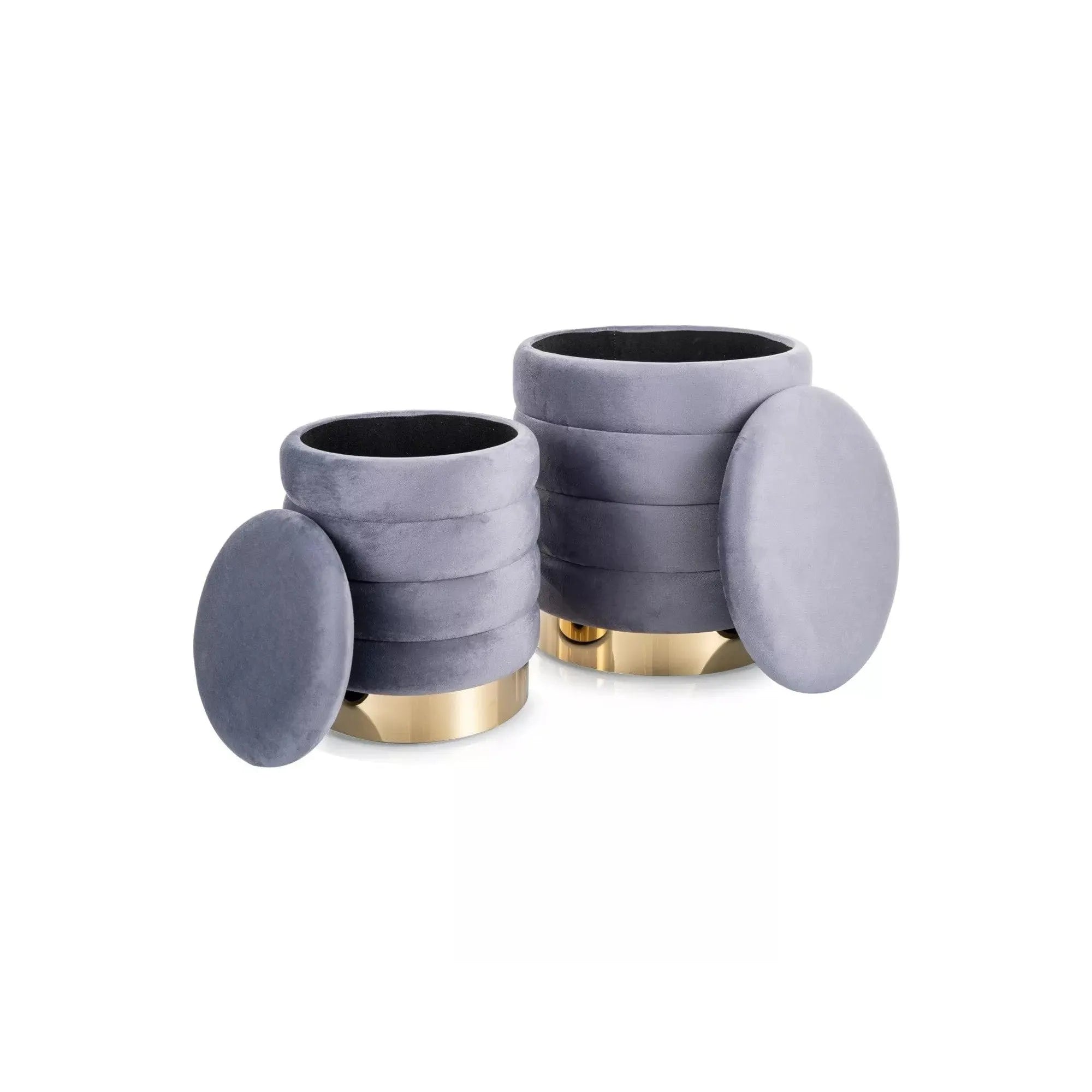 Set 2 taburete DETROIT OCN-38371, gri/auriu