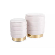 Set 2 taburete DETROIT OCN-38372, bej deschis/auriu