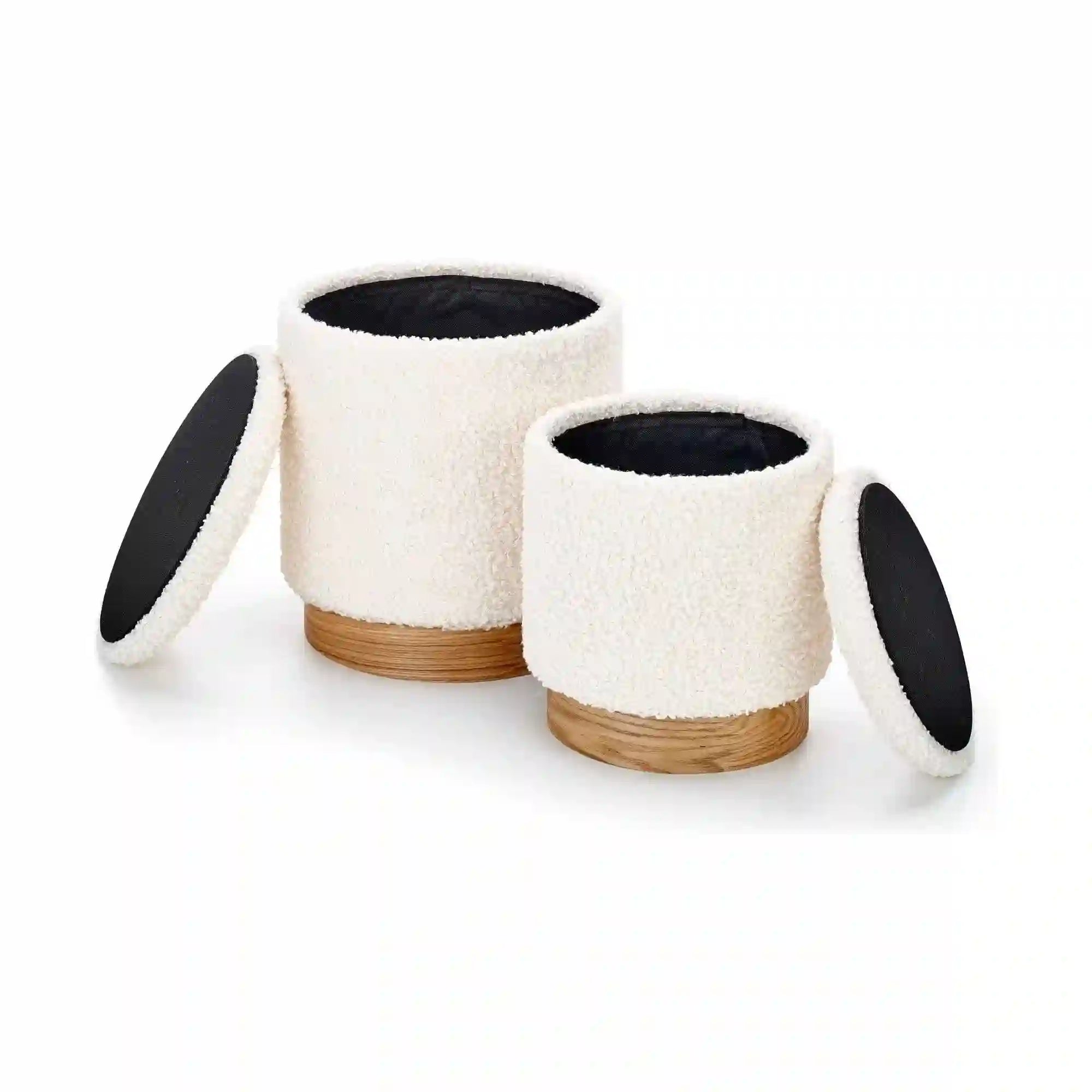 Set 2 taburete HOUSTON OCN-35837, crem/stejar