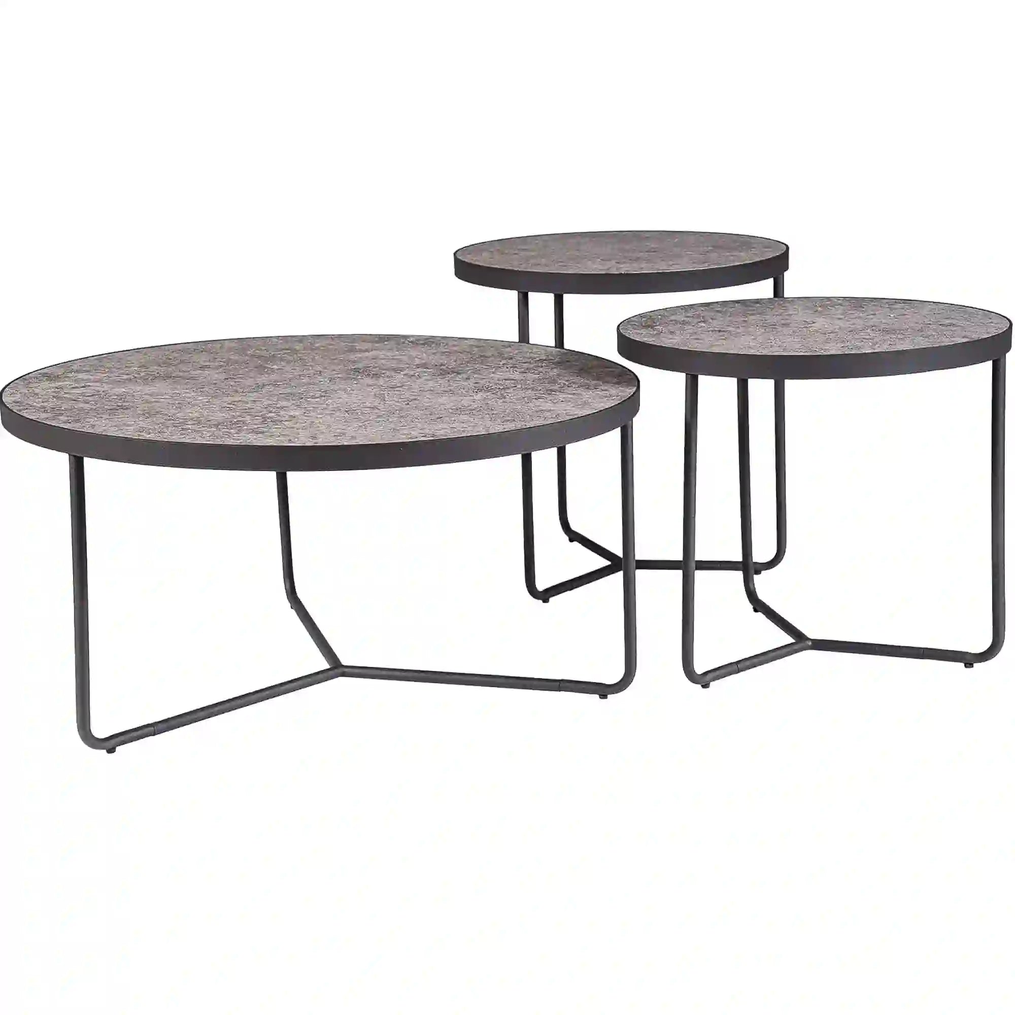 Set 3 masute DETROIT OCN-39062, gri/negru