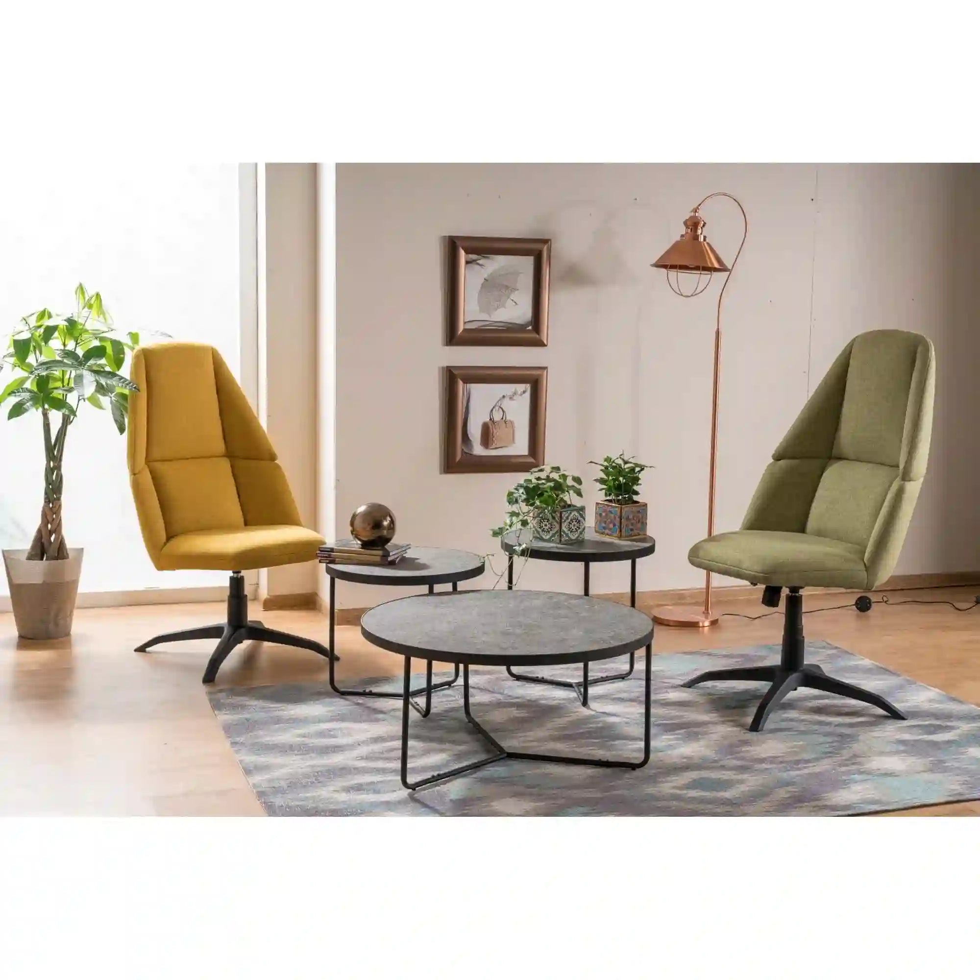 Set 3 masute DETROIT OCN-39062, gri/negru