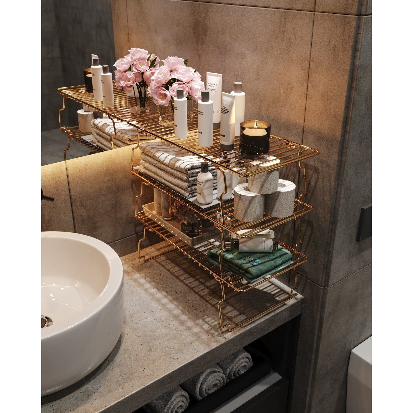 Set 3 rafturi AMSTERDAM OCN-30866, auriu