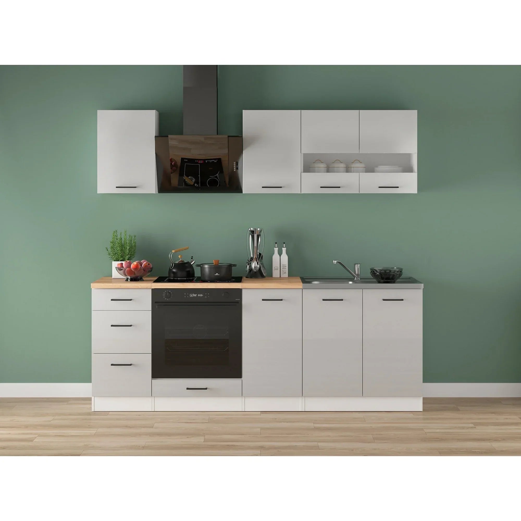 Set bucatarie BERGEN OCN-29853, gri deschis/alb