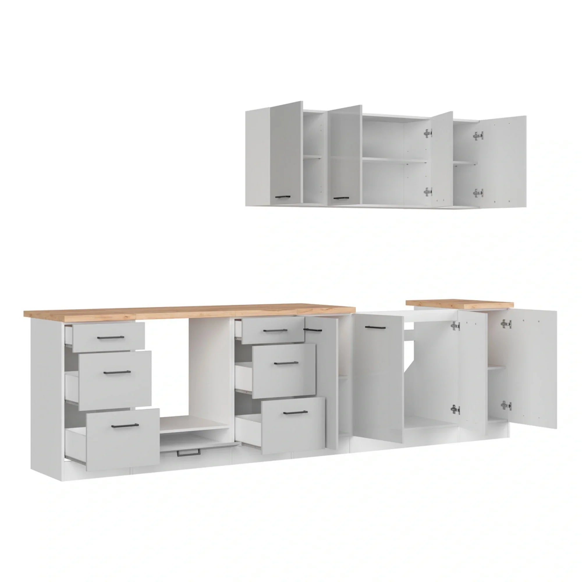 Set bucatarie BERGEN OCN-29873, gri deschis/alb