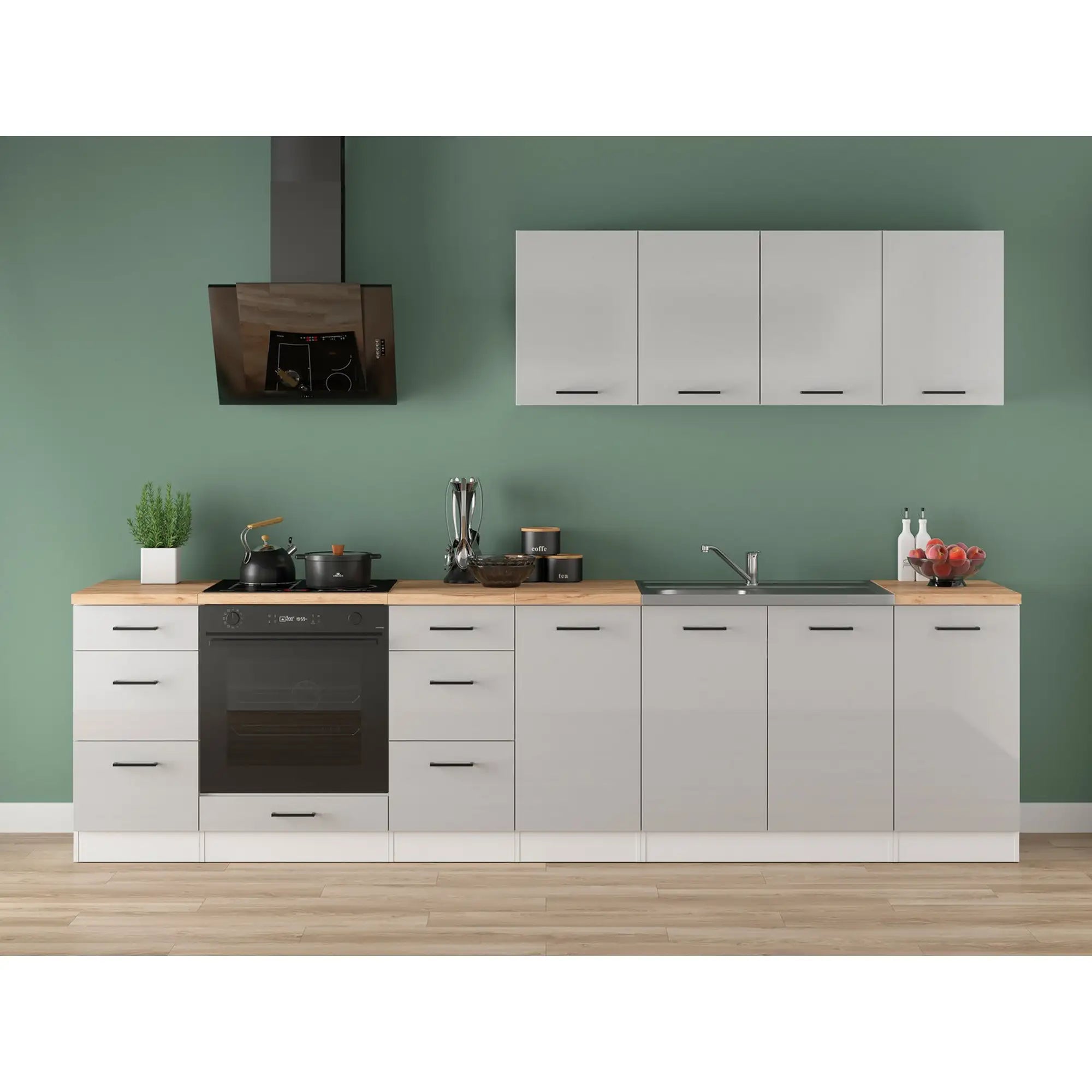 Set bucatarie BERGEN OCN-29873, gri deschis/alb