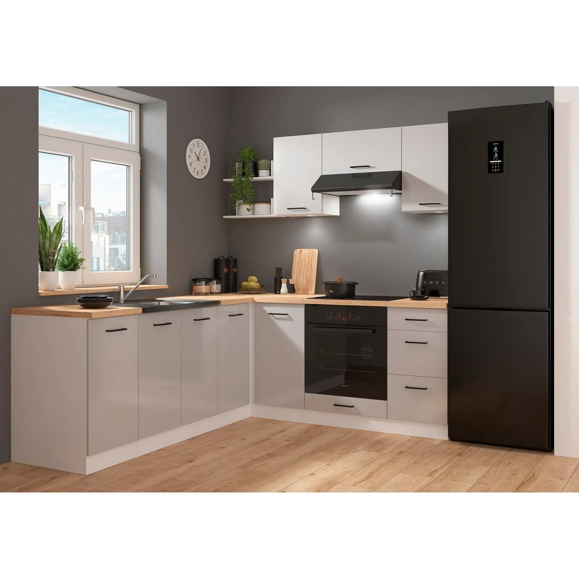 Set bucatarie BERGEN OCN-29886, gri deschis/alb