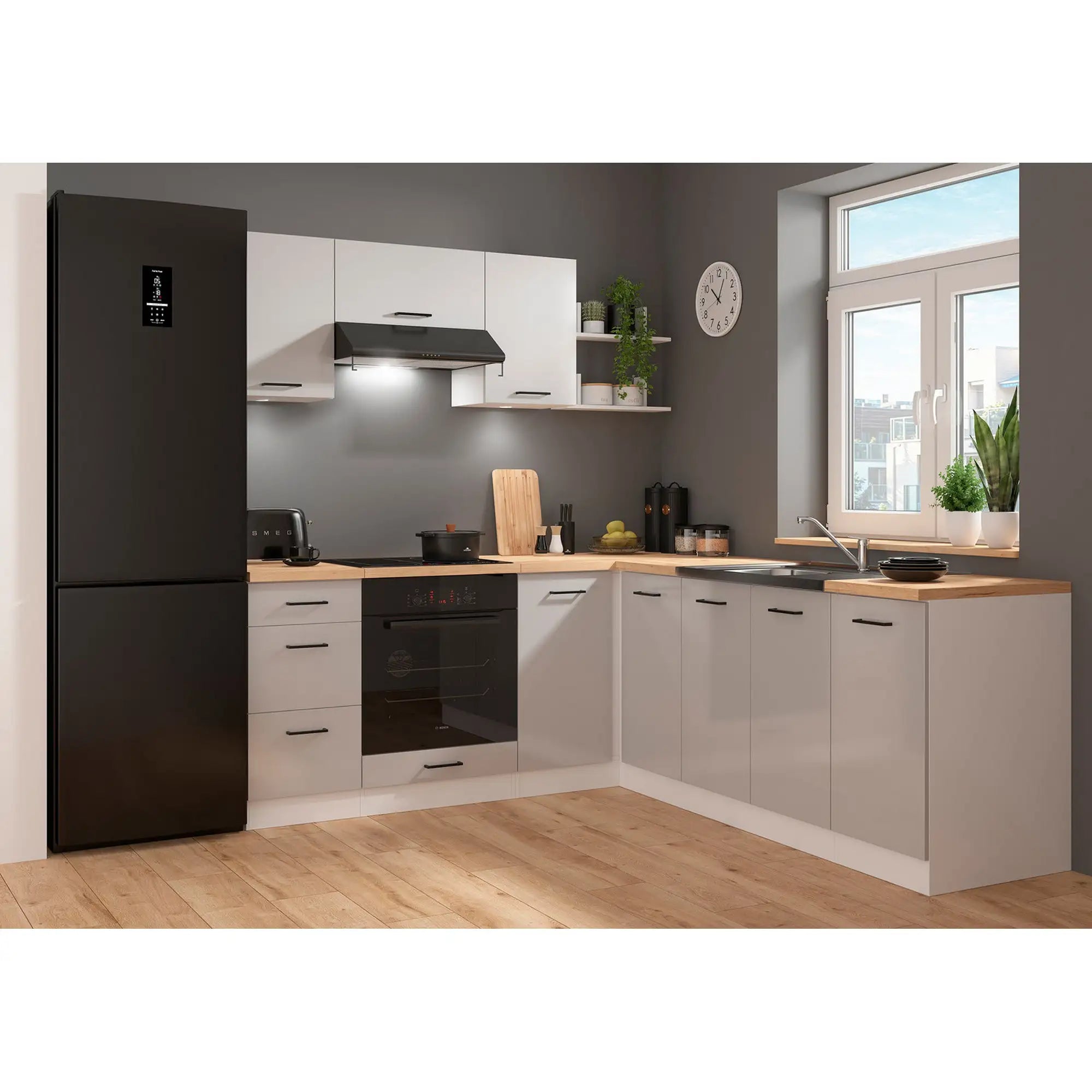 Set bucatarie BERGEN OCN-29886, gri deschis/alb