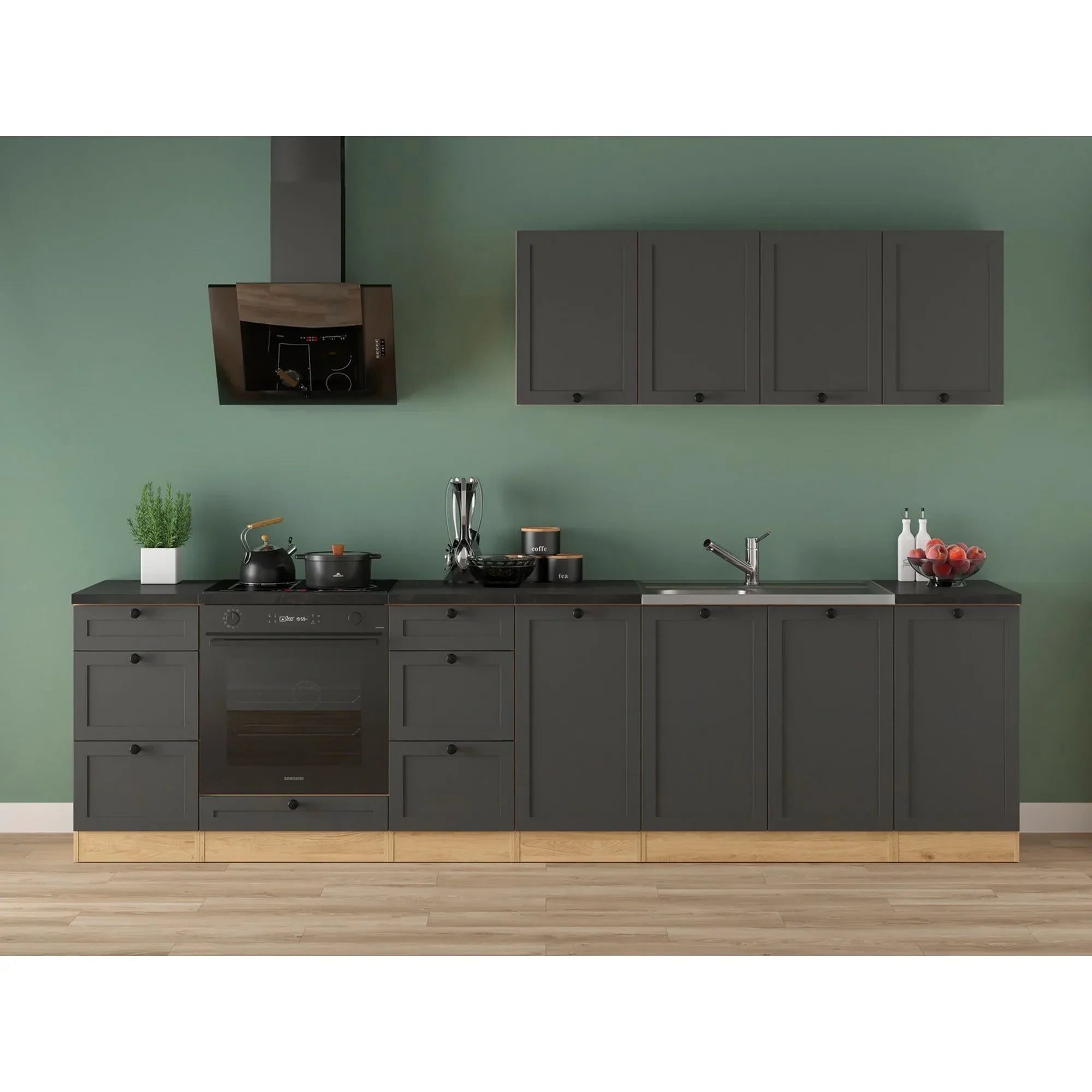 Set bucatarie BERGEN OCN-29890, gri grafit/stejar