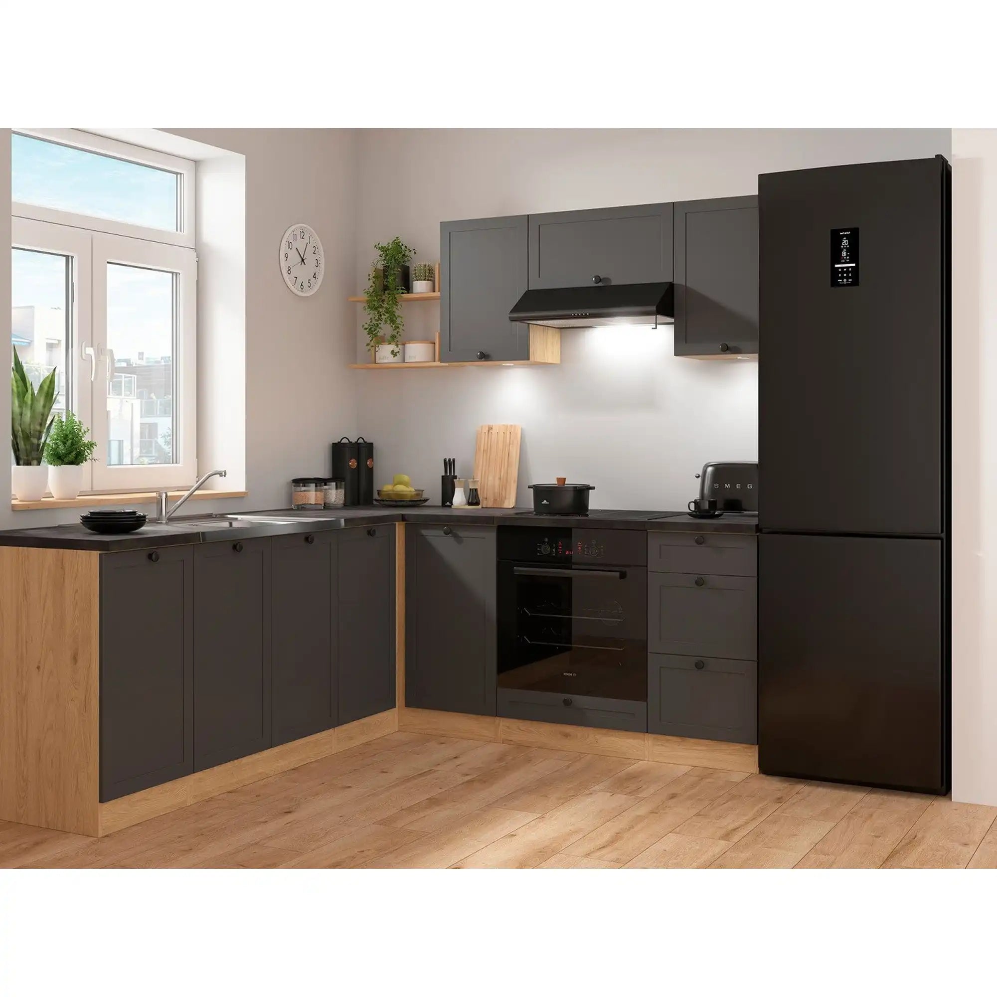 Set bucatarie BERGEN OCN-29899, gri grafit/stejar