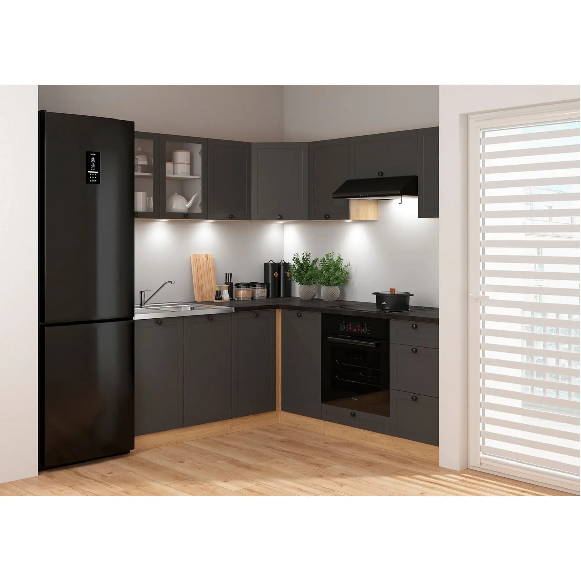 Set bucatarie BERGEN OCN-29910, gri grafit/stejar